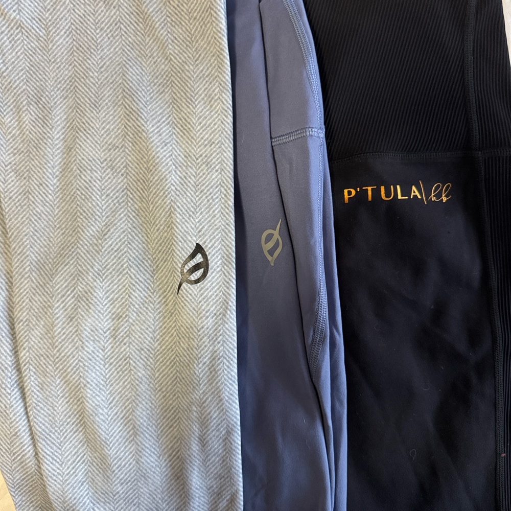 P'tula Gray, Blue, and Black Leggings Trio